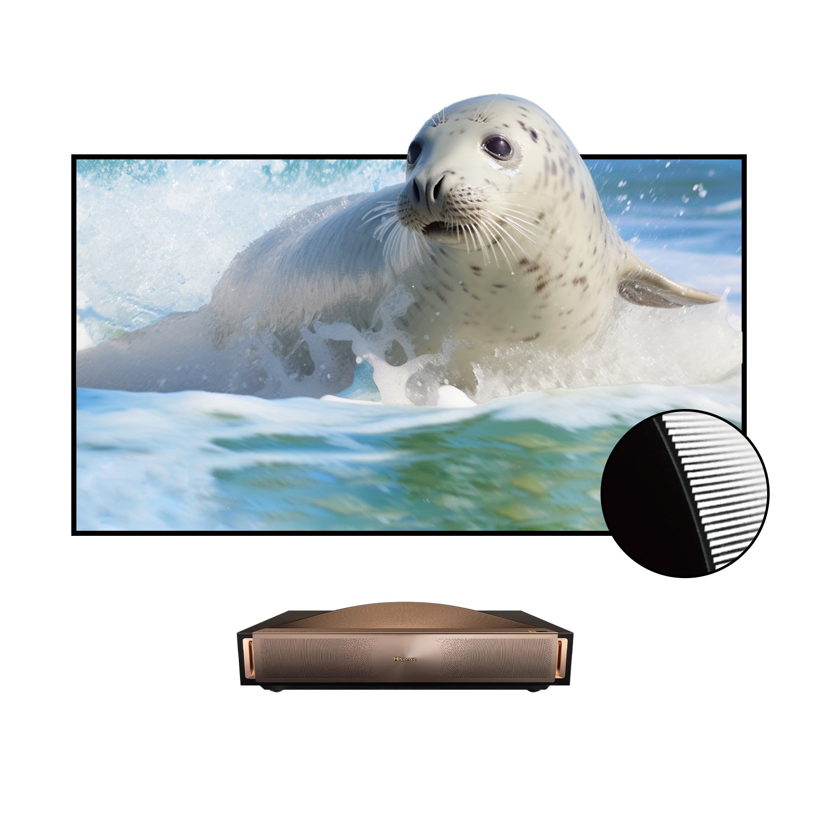 BUNDLE Hisense L9Q Laser Projector & VIVIDSTORM CineVision Pro Fixed Frame UST ALR Projector Screen