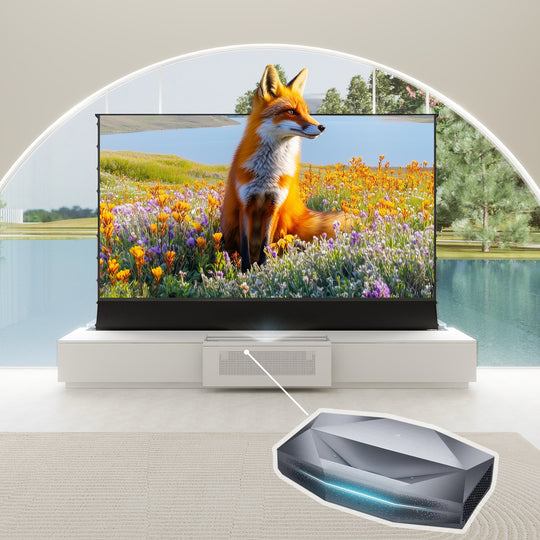 VIVIDSTORM Bundle-Projector&Screen&2025 New VIVIDSTORM Motorised Laser TV Cabinet Barcelona Mark III