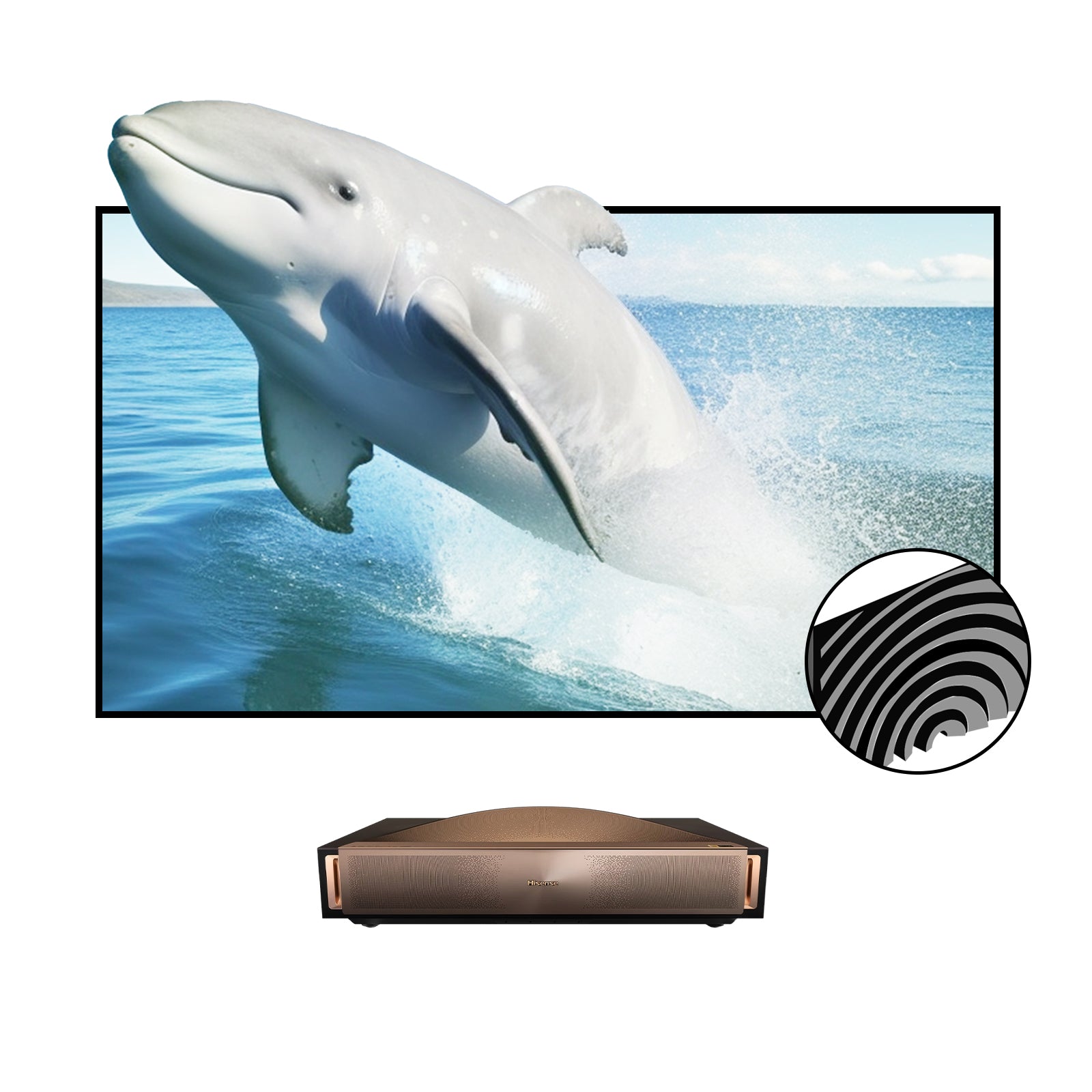 BUNDLE Hisense L9Q Laser Projector Laser Projector & VIVIDSTORM CineVision Pro Fixed Frame Fresnel UST ALR Projector Screen