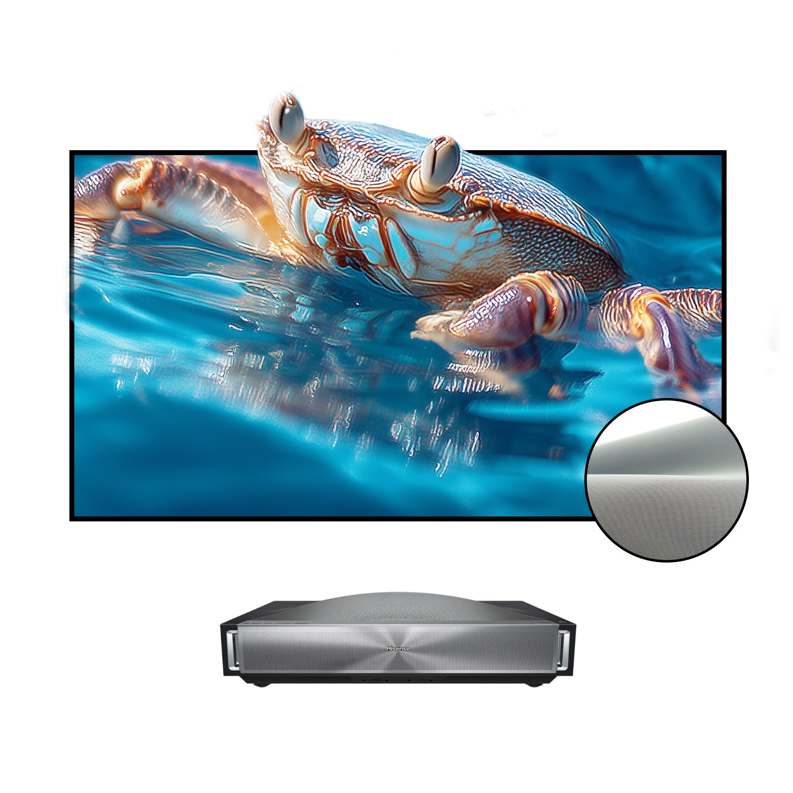 BUNDLE Hisense PX4 PRO UST Projector & VIVIDSTORM Lite Hyper Fixed Frame Lenticular ALR Projector Screen