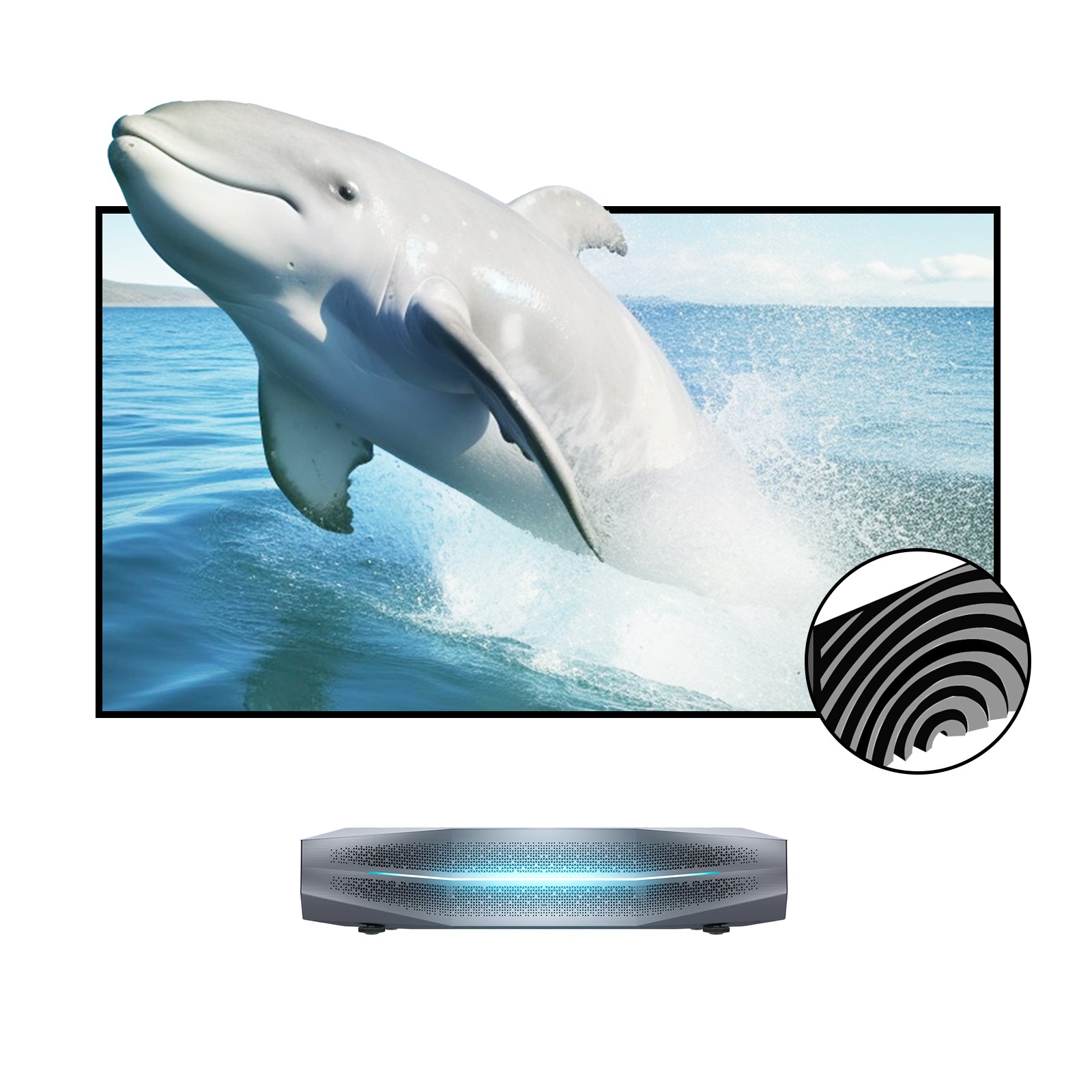 BUNDLE Awol Vision Aetherion Pro / Max RGB Laser UST Projector & VIVIDSTORM CineVision Pro Fixed Frame Fresnel UST ALR Projector Screen