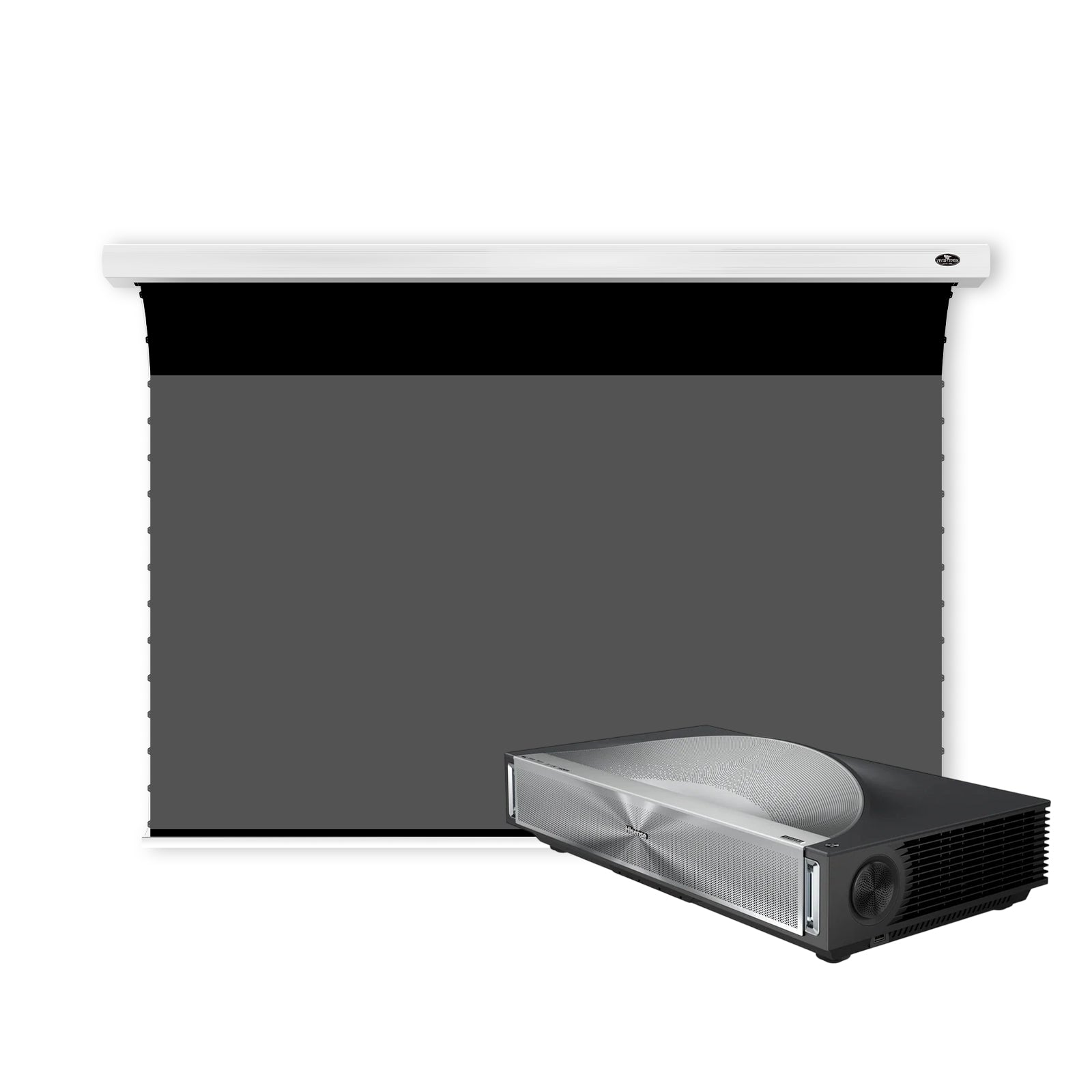 BUNDLE HISENSE PX4 PRO Triple Laser Projector & VIVIDSTORM Lite Hyper Slimline Motorized Tension Lenticular ALR Projector Screen