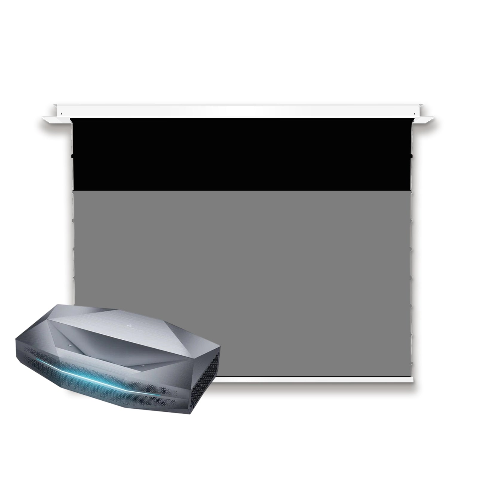 BUNDLE Awol Vision Aetherion Pro / Max RGB Laser UST Projector & VIVIDSTORM Lite Hyper PHANTOM Recessed In-Ceiling Motorized Tension Lenticular ALR Projector Screen