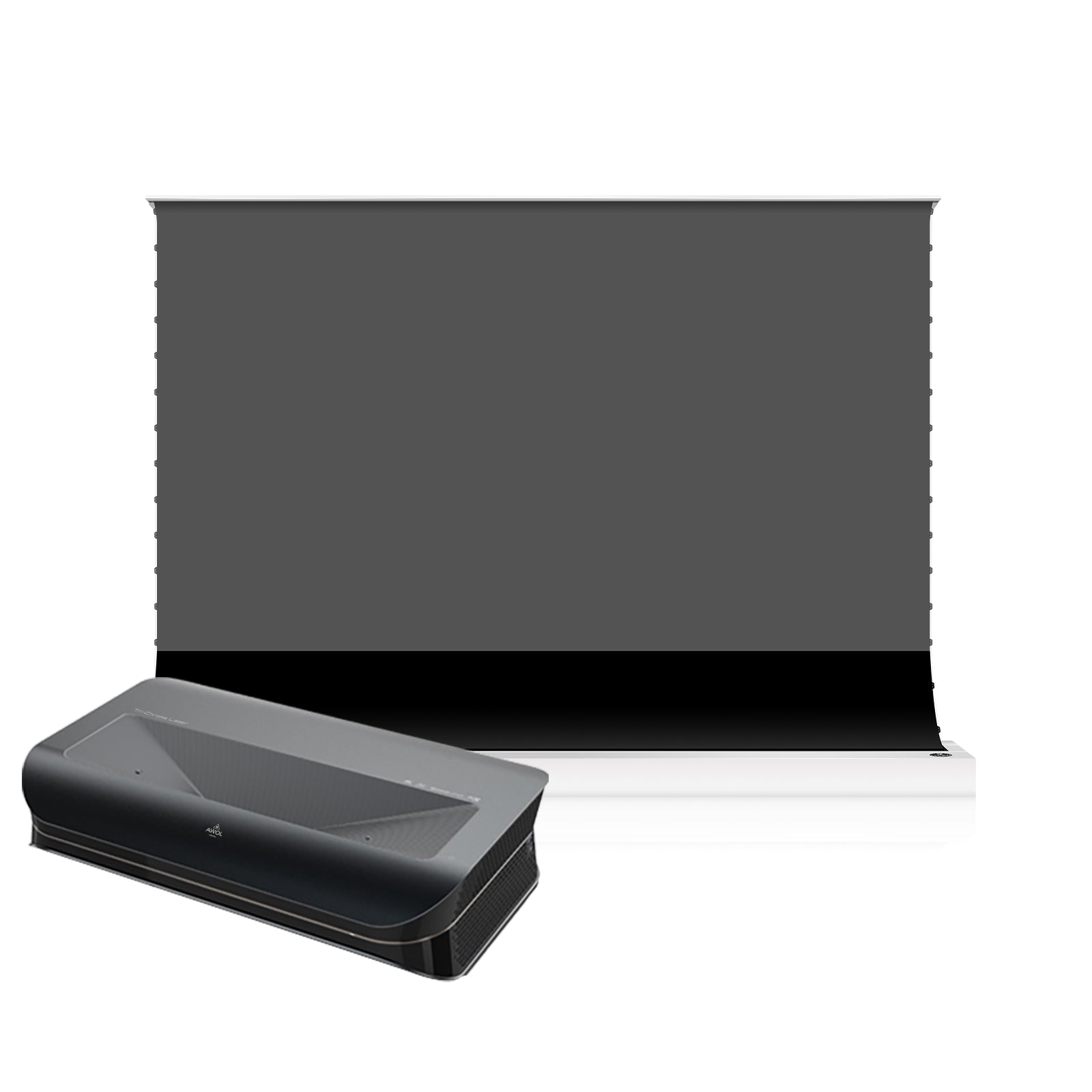 BUNDLE AWOL VISION LTV-3500 pro/3000 pro 4K Triple Ultra Short Throw Laser Projector& VIVIDSTORM 150” S Lite Hyper Motorized Tension Floor Rising Lenticular ALR Projector Screen