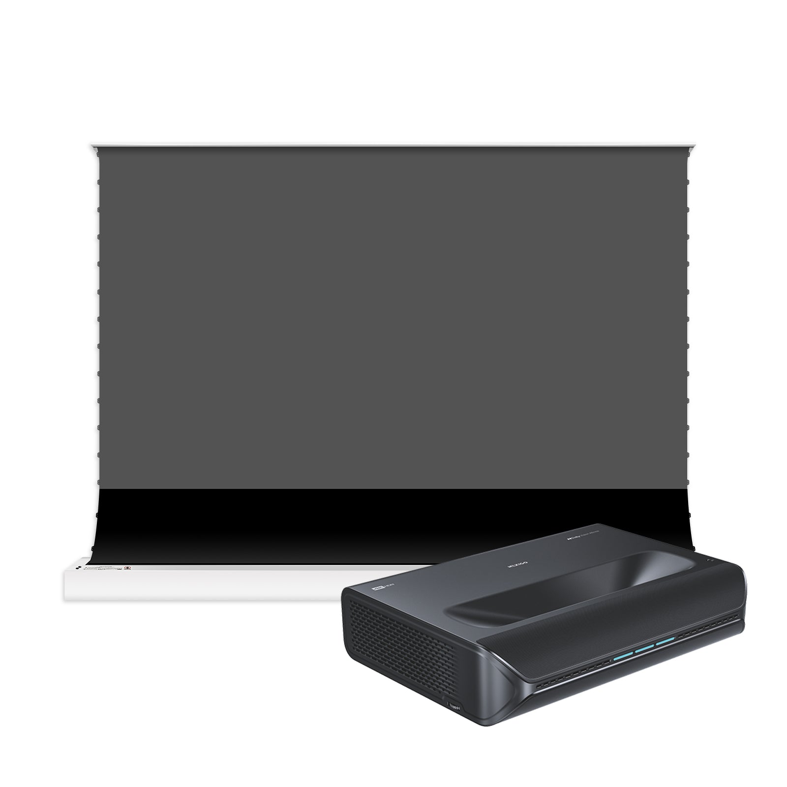 NexiGo Aurora Pro MKII UST Tri-Color Laser Projector & VIVIDSTORM S PRO Motorized Tension Floor Rising UST ALR Projector Screen