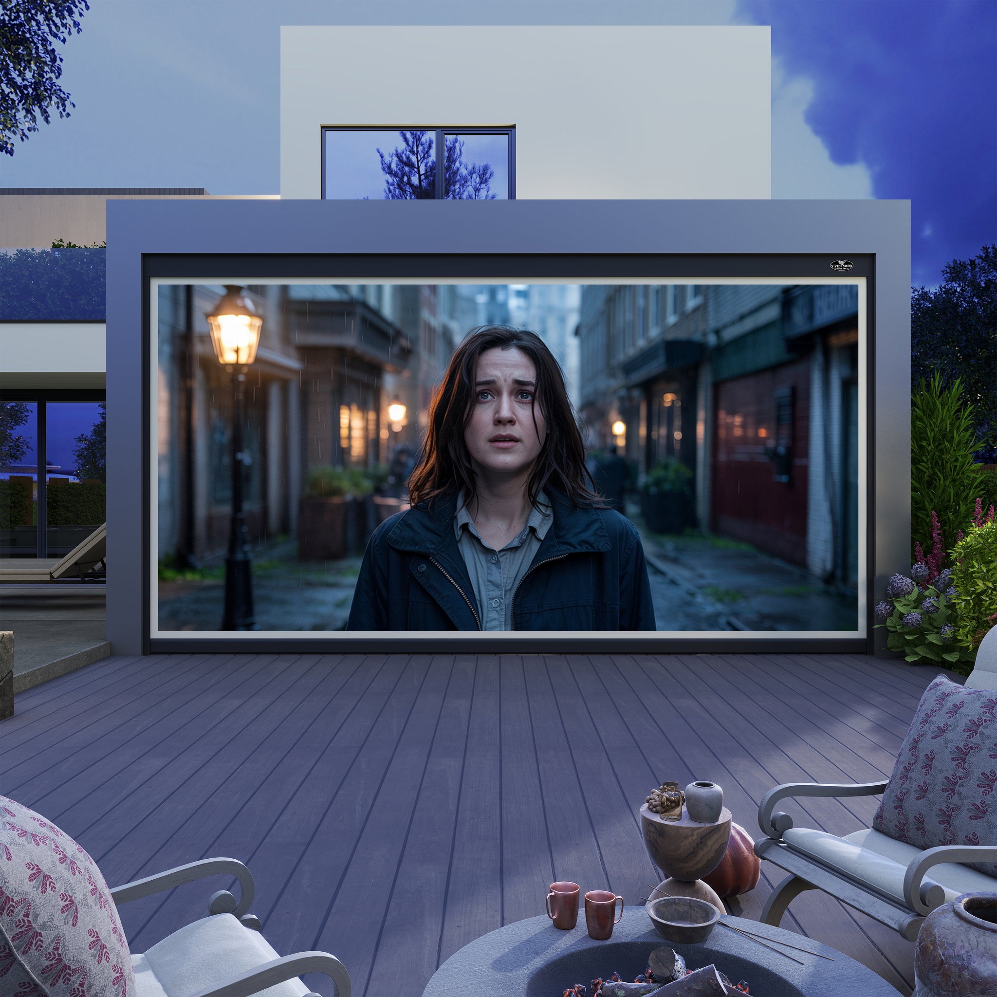 VIVIDSTORM DuraPlus Weatherproof Motorized Outdoor Projector Screen