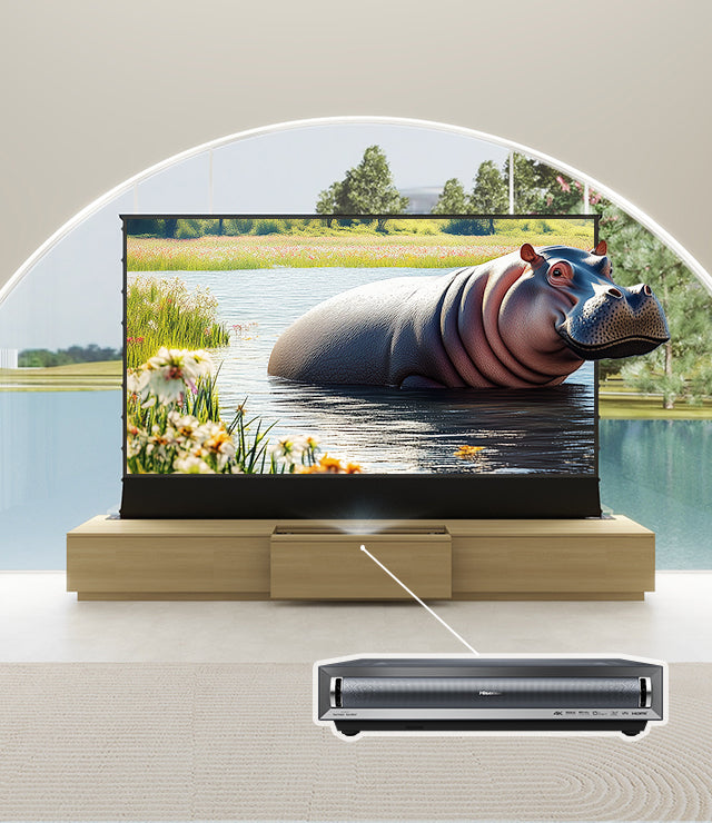 VIVIDSTORM Bundle-Projector&Screen&2025 New VIVIDSTORM Motorised Laser TV Cabinet Barcelona Mark III