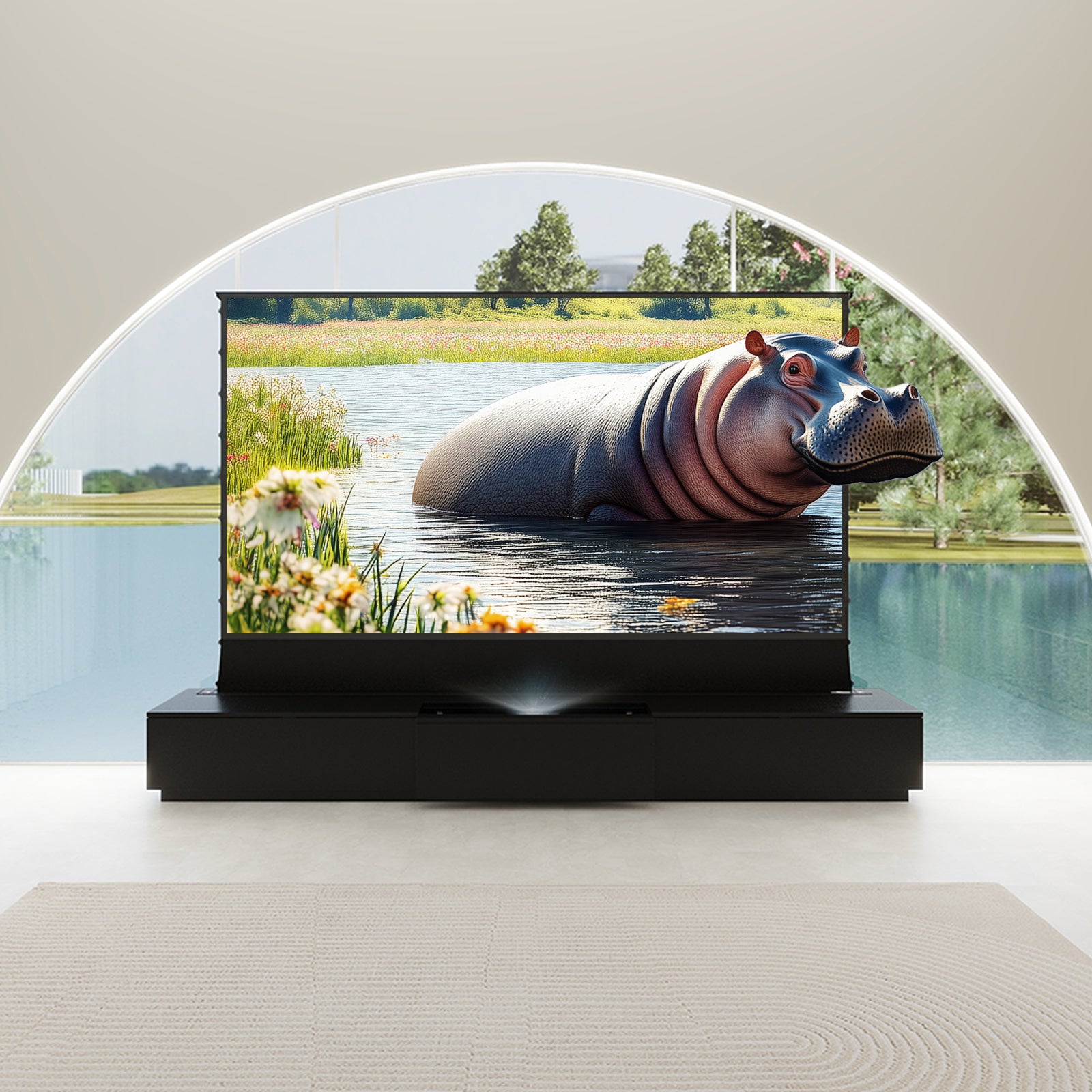 VIVIDSTORM Bundle-Projector&Screen&2025 New VIVIDSTORM Motorised Laser TV Cabinet Barcelona Mark III