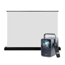 Ultimea Poseidon E40 Projector & VIVIDSTORM S White Cinema Motorized Tension Floor Rising Projector Screen - VIVIDSTORM