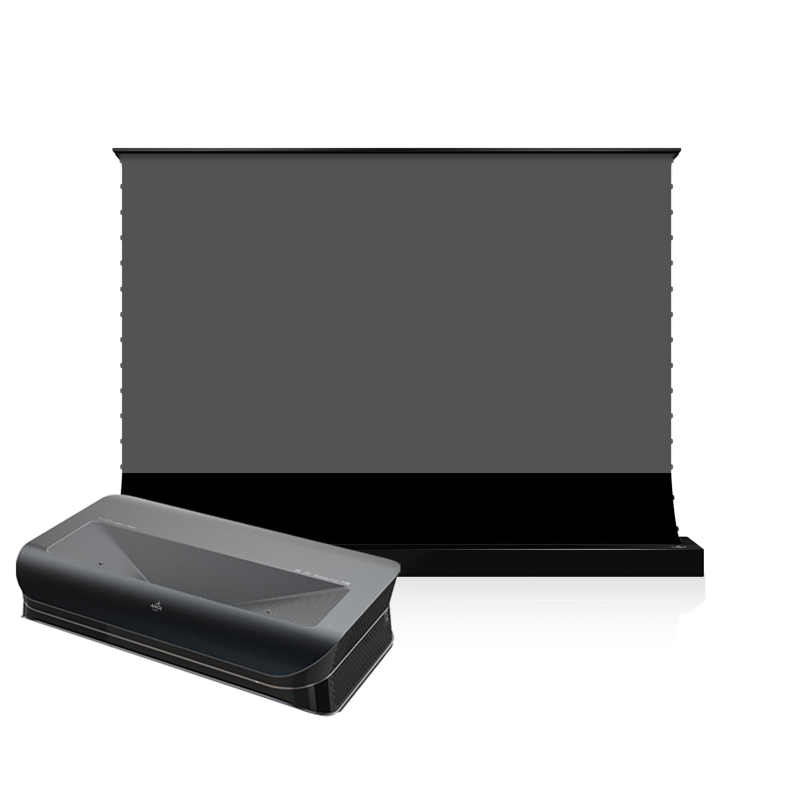 BUNDLE AWOL VISION LTV-3500 pro/3000 pro 4K Triple Ultra Short Throw Laser Projector& VIVIDSTORM 150” S Lite Hyper Motorized Tension Floor Rising Lenticular ALR Projector Screen