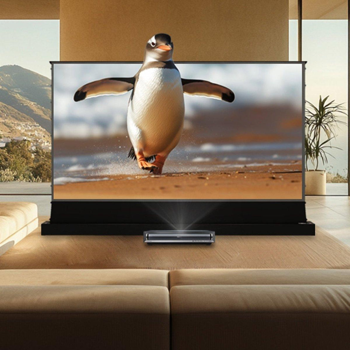 BUNDLE HISENSE LASER CINEMA PX3 PRO TriChroma Laser Cinema Projector &VIVIDSTORM S PRO Electric Tension Floor Screen
