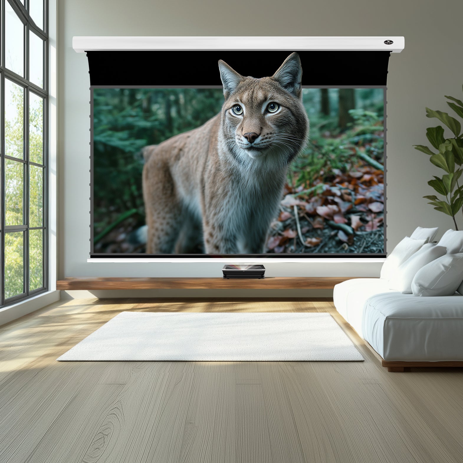 BUNDLE AWOL VISION LTV-3500 Pro/3000 Pro 4K Projector&VIVIDSTORM 150" Lite Hyper Slimline Motorized Tension Lenticular ALR Projector Screen