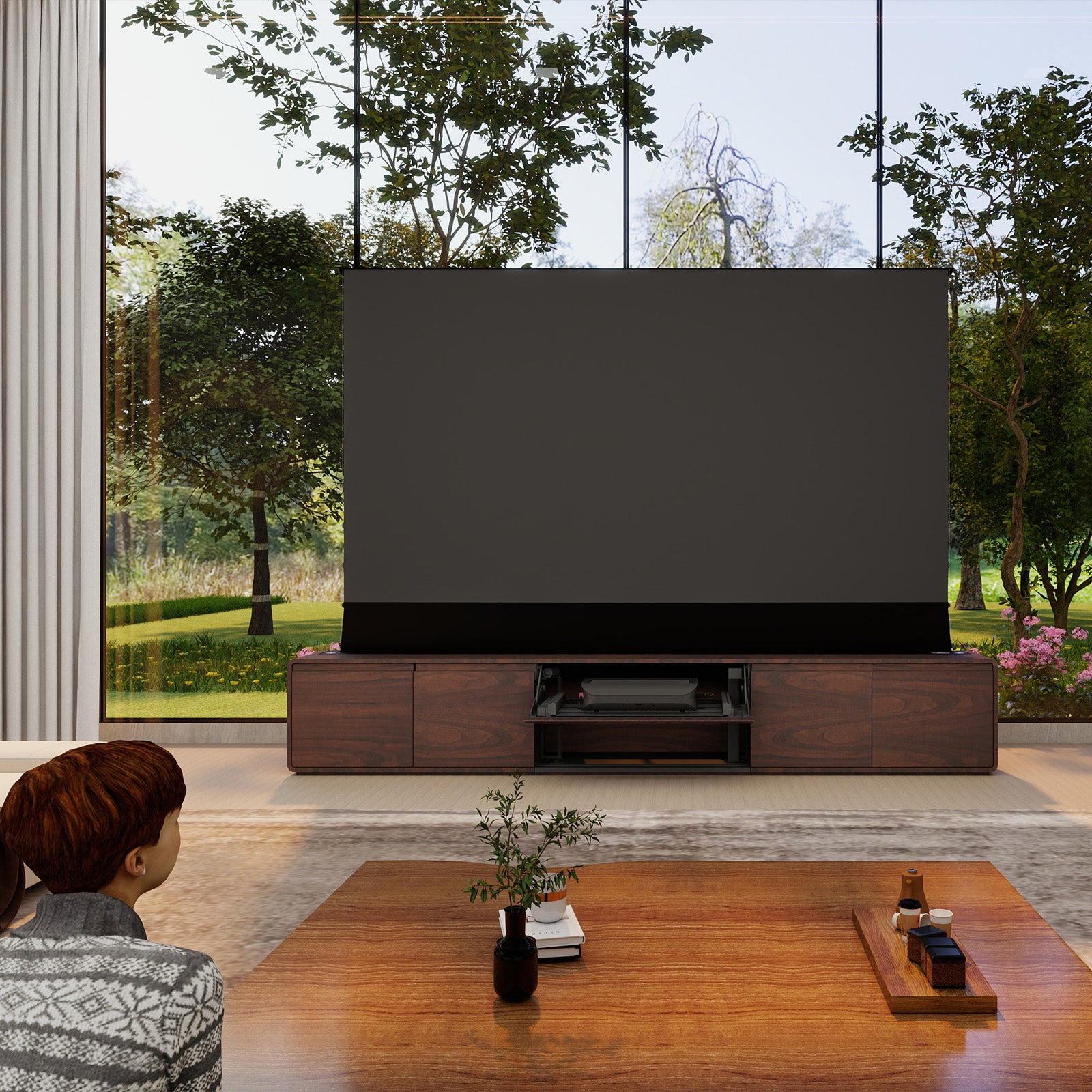 VIVIDSTORM Motorized Laser TV Cabinet Vienna