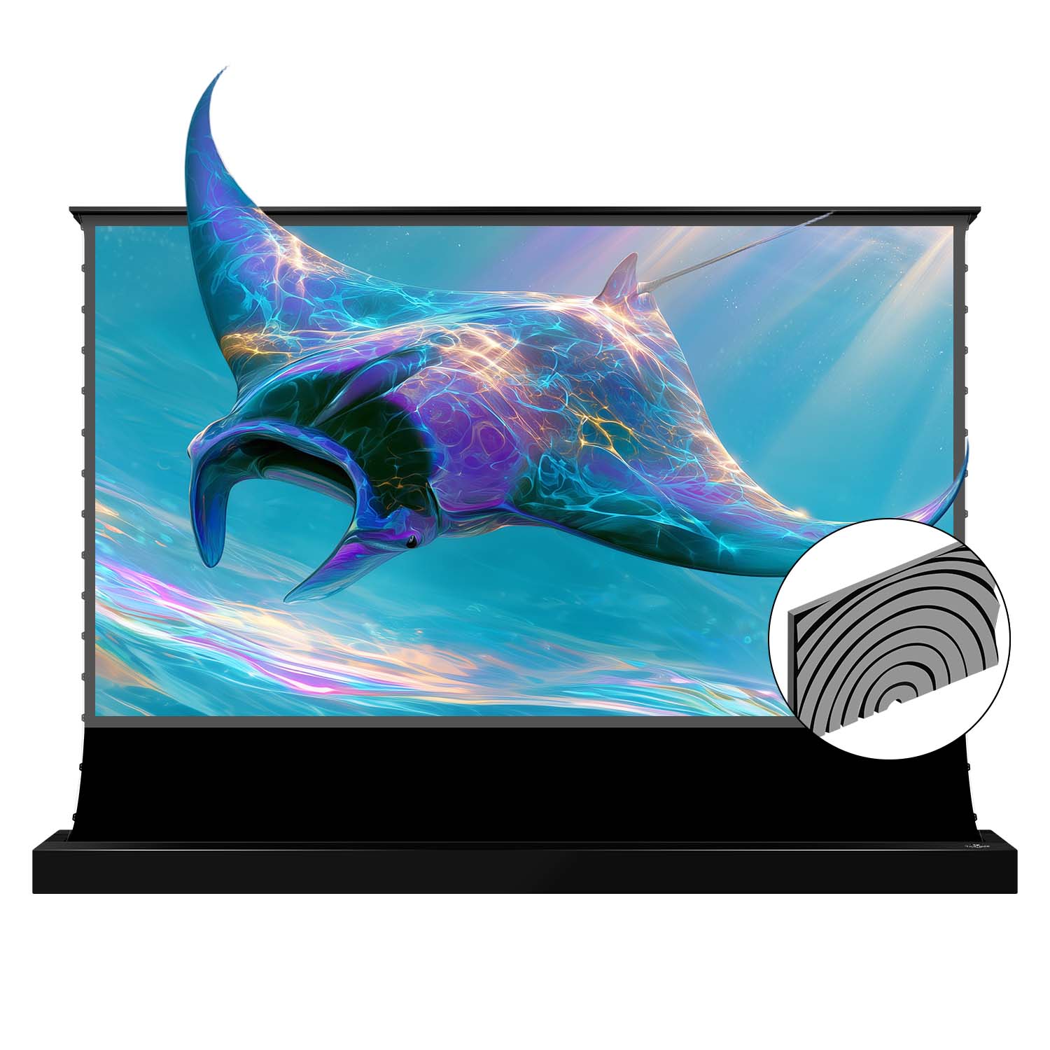 VIVIDSTORM SilicaFlex Motorized Floor Rising Fresnel Long Throw ALR Projector Screen Pre-order