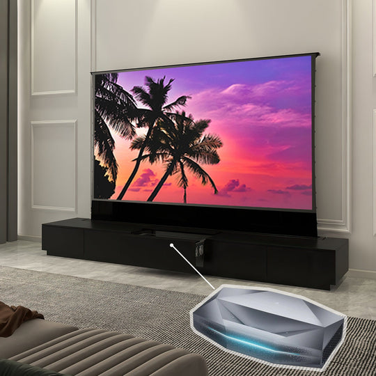VIVIDSTORM Bundle-Projector&Screen&Motorised Laser TV Cabinet Monte Carlo