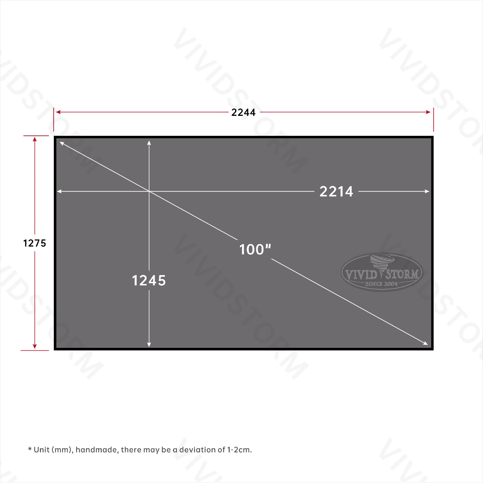 VIVIDSTORM ALR Fixed Frame Obsidian Long Throw Projector screen