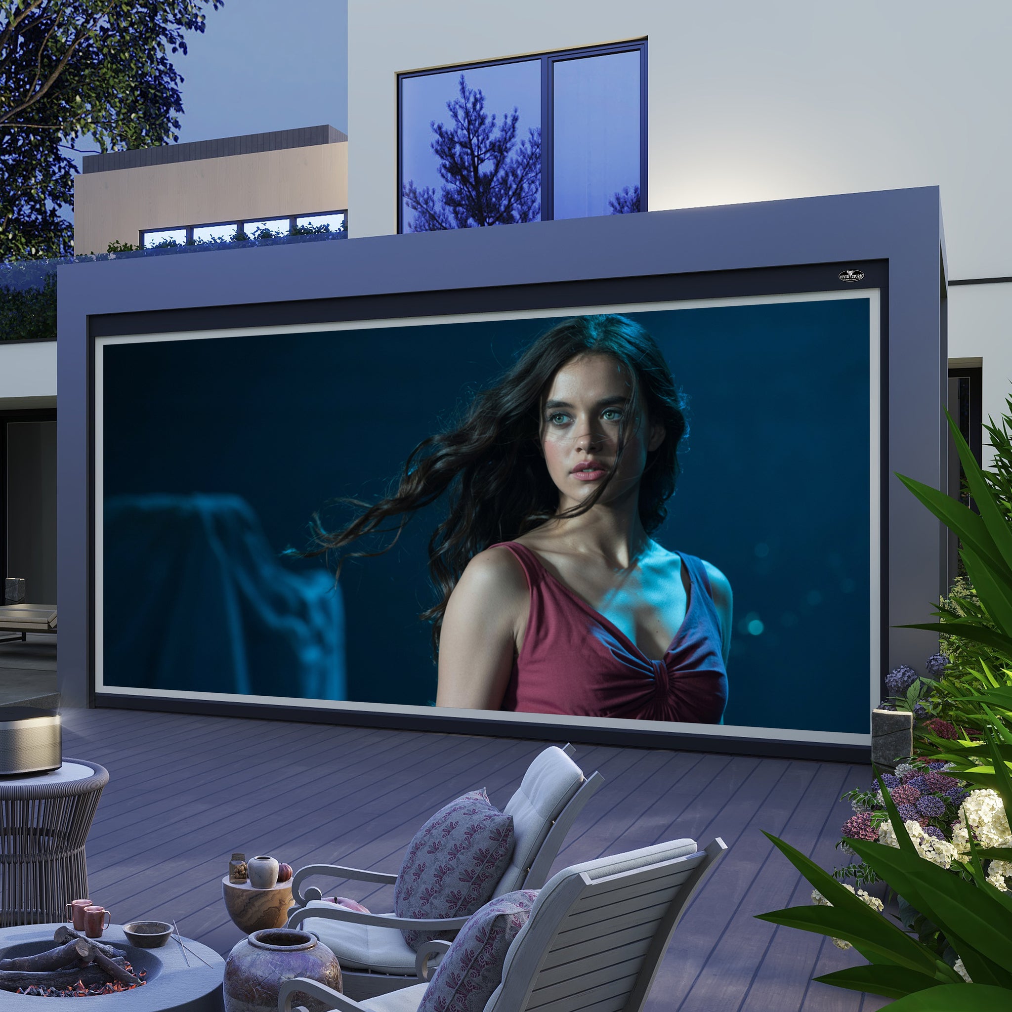 VIVIDSTORM DuraPlus Weatherproof Motorized Outdoor Projector Screen