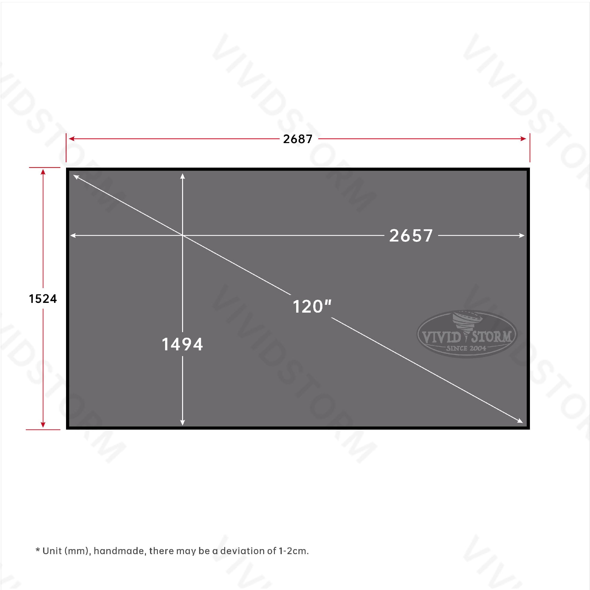 VIVIDSTORM ALR Fixed Frame Obsidian Long Throw Projector screen
