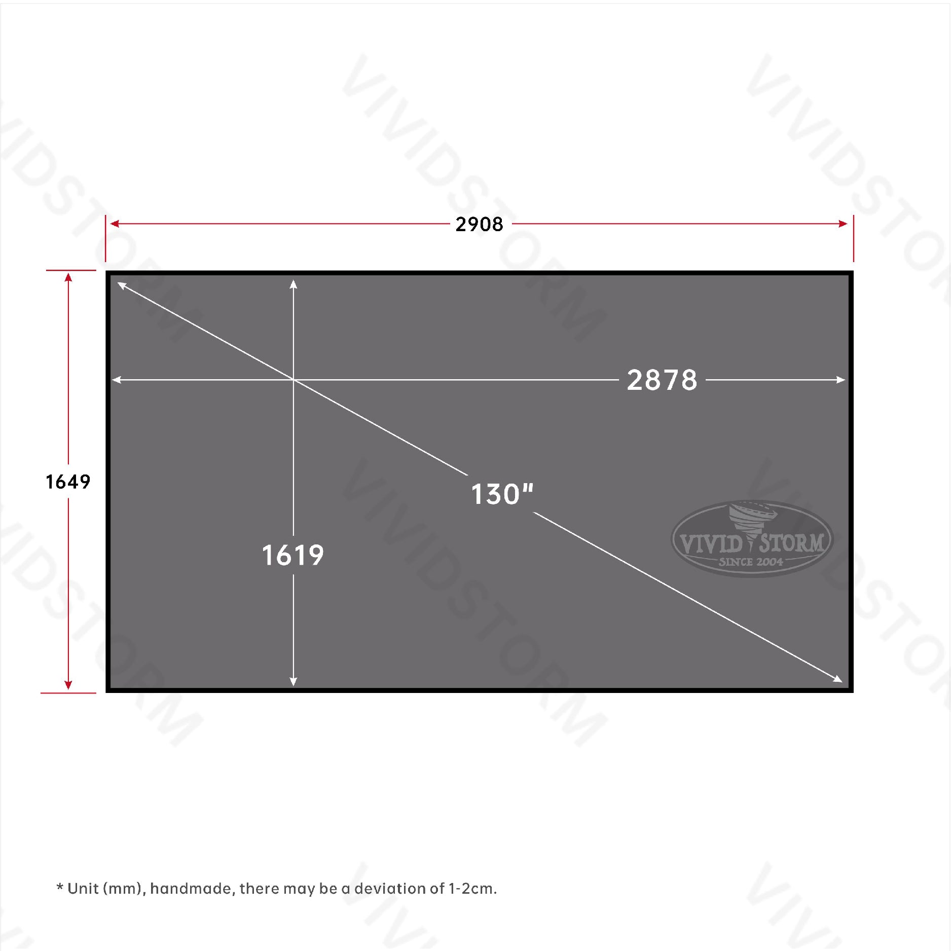 VIVIDSTORM ALR Fixed Frame Obsidian Long Throw Projector screen