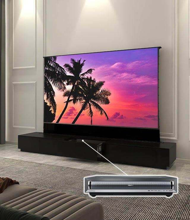 VIVIDSTORM Bundle - Projector&Screen&Motorised Laser TV Cabinet Monte Carlo - VIVIDSTORM