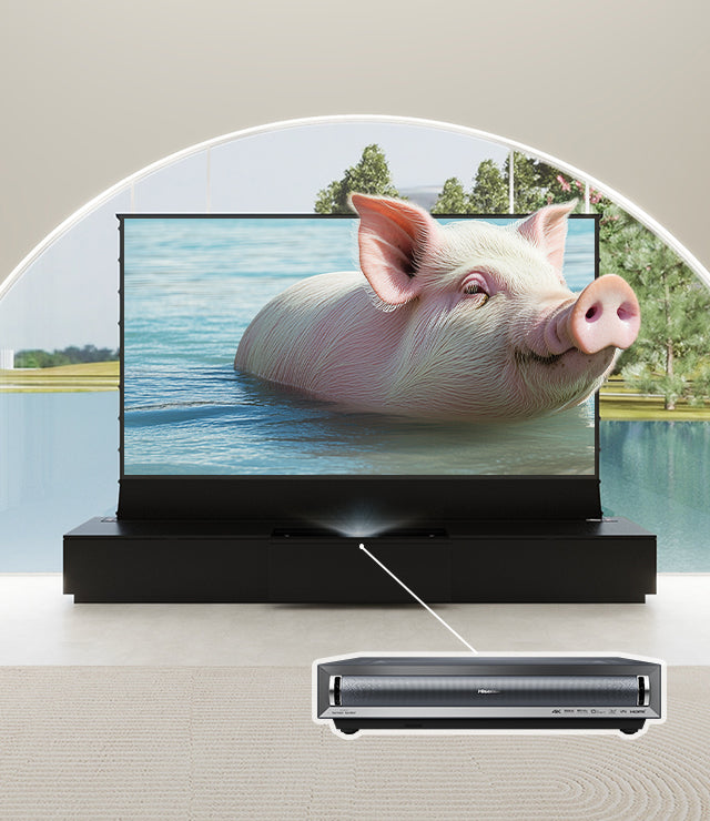 VIVIDSTORM Bundle-Projector&Screen&2025 New VIVIDSTORM Motorised Laser TV Cabinet Barcelona Mark III