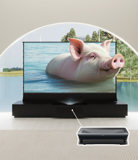 VIVIDSTORM Bundle-Projector&Screen&2025 New VIVIDSTORM Motorised Laser TV Cabinet Barcelona Mark III