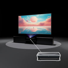 Newest VIVIDSTORM Bundle-Projector&Screen&Fully Concealed Motorised Laser TV Cabinet Paris