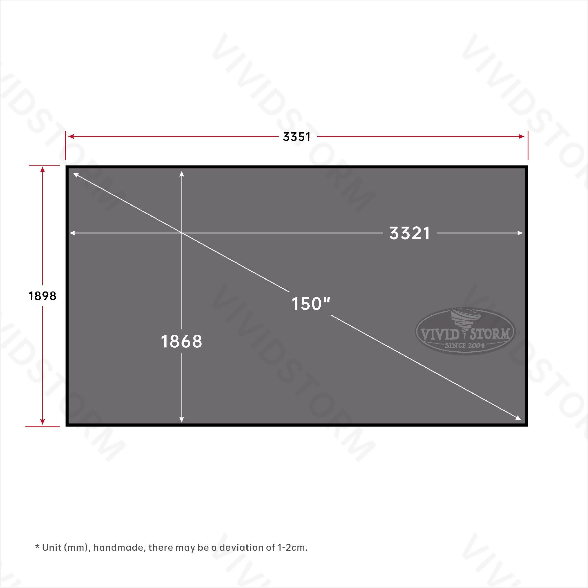 VIVIDSTORM ALR Fixed Frame Obsidian Long Throw Projector screen