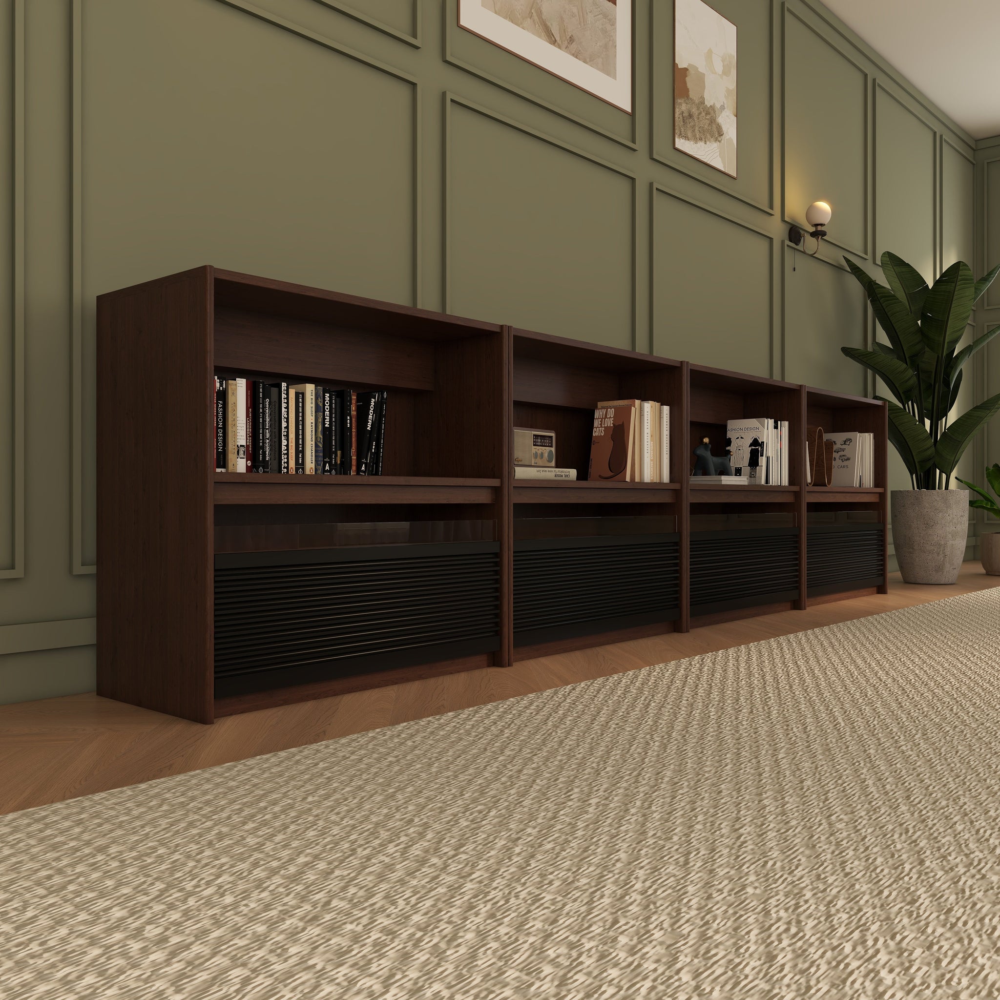 Bundle VIVIDSTORM Nexus Motorized Projector Screen Integrated Shelving Unit & S White Cinema/S ALR Motorized Tension Floor Rising Projector screen