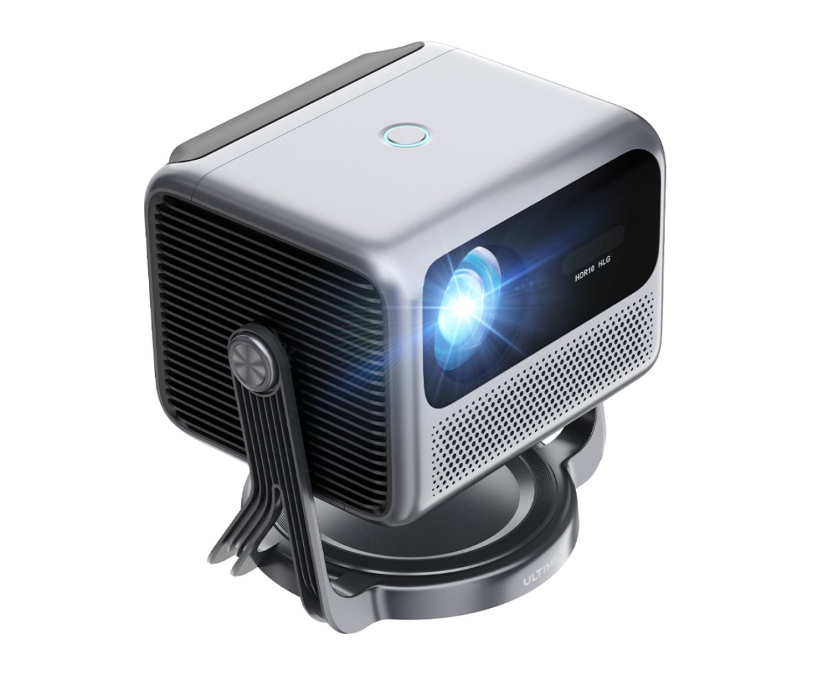 Ultimea Nova C40 Projector & VIVIDSTORM S White Cinema Motorized Tension Floor Rising Projector Screen - VIVIDSTORM