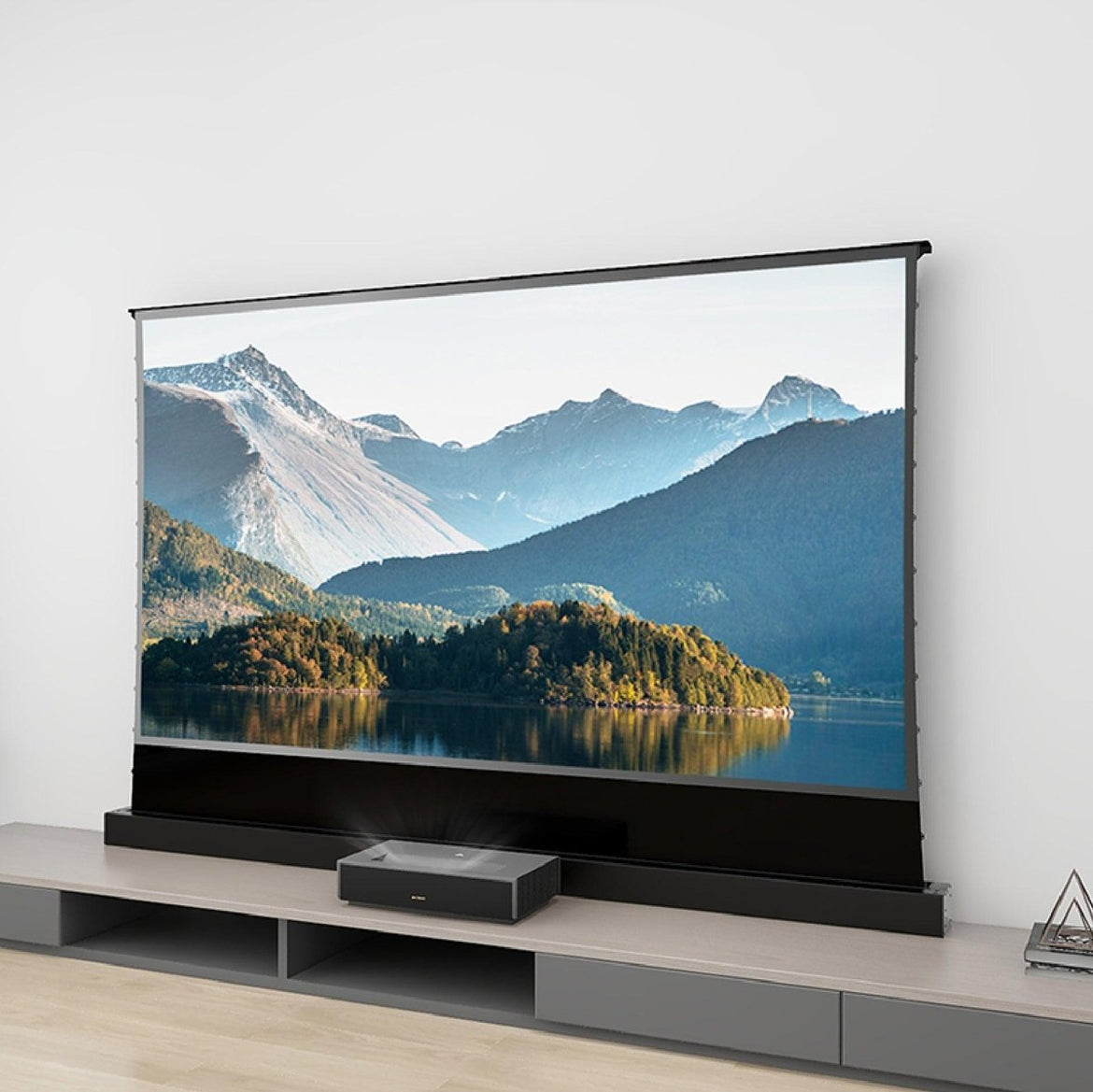 Bundle Formovie 4K Max Ultra Short Throw Laser Projector And S PRO Electric Tension Floor Screen UST Ambient Light Rejecting Material