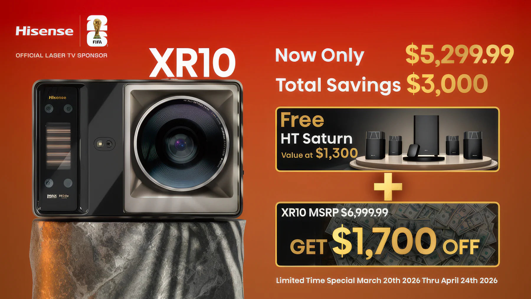Hisense XR10 4K UHD Triple Laser Projector (US Edition) - Presale Bonus: FREE HT SATURN Included