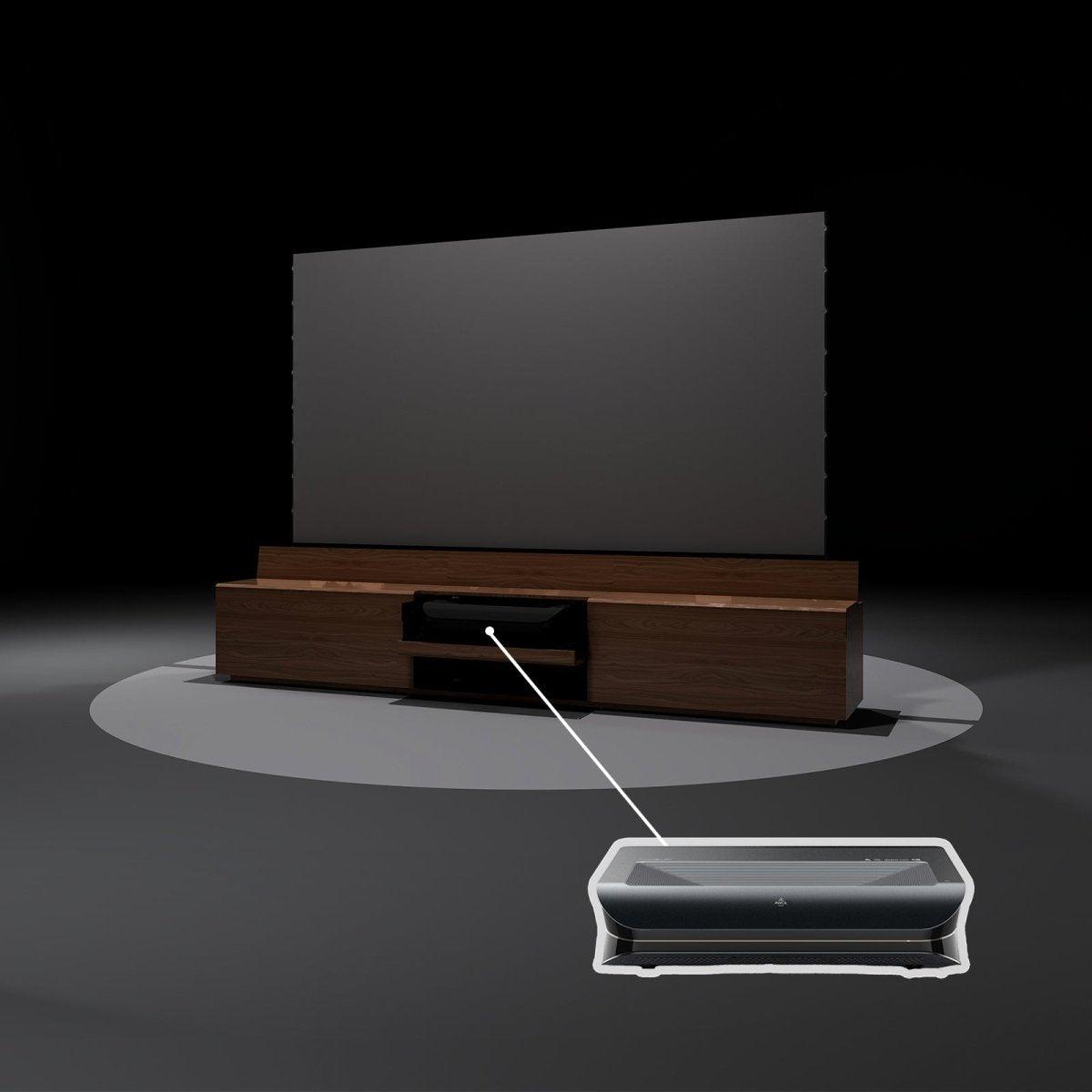 Newest VIVIDSTORM Bundle - Projector&Screen&Fully Concealed Motorised Laser TV Cabinet Paris - VIVIDSTORM