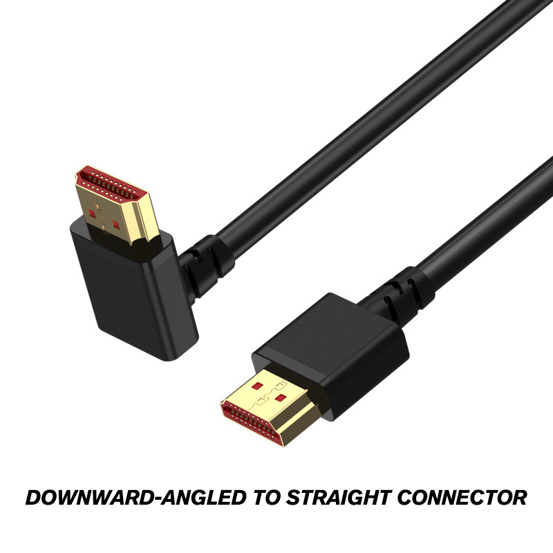 VIVIDSTORM 4K/8K HDMI 2.1 Kabel – 90° abgewinkelter Stecker (4-fach gebogen, beidseitig verwendbar) für Fernseher/Projektor
