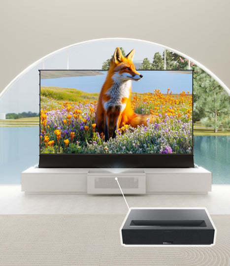 VIVIDSTORM Bundle-Projector&Screen&2025 New VIVIDSTORM Motorised Laser TV Cabinet Barcelona Mark III