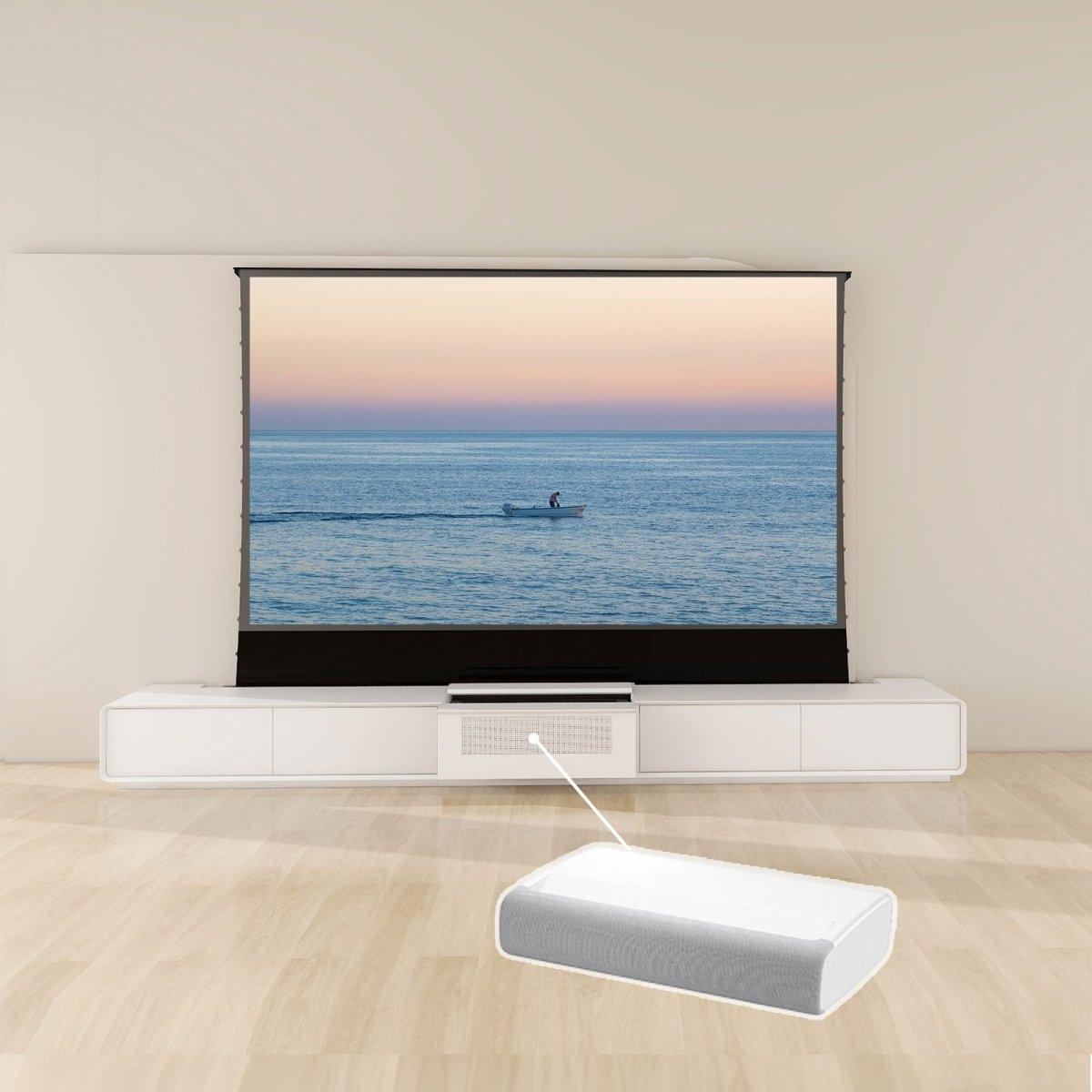 VIVIDSTORM Bundle - Projector&Screen&Motorised Laser TV Cabinet Copenhagen - VIVIDSTORM