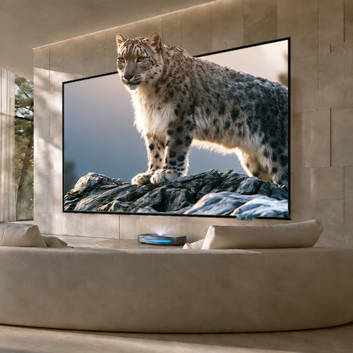 BUNDLE Awol Vision Aetherion Pro / Max RGB Laser UST Projector & VIVIDSTORM CineVision Pro Fixed Frame UST ALR Projector Screen