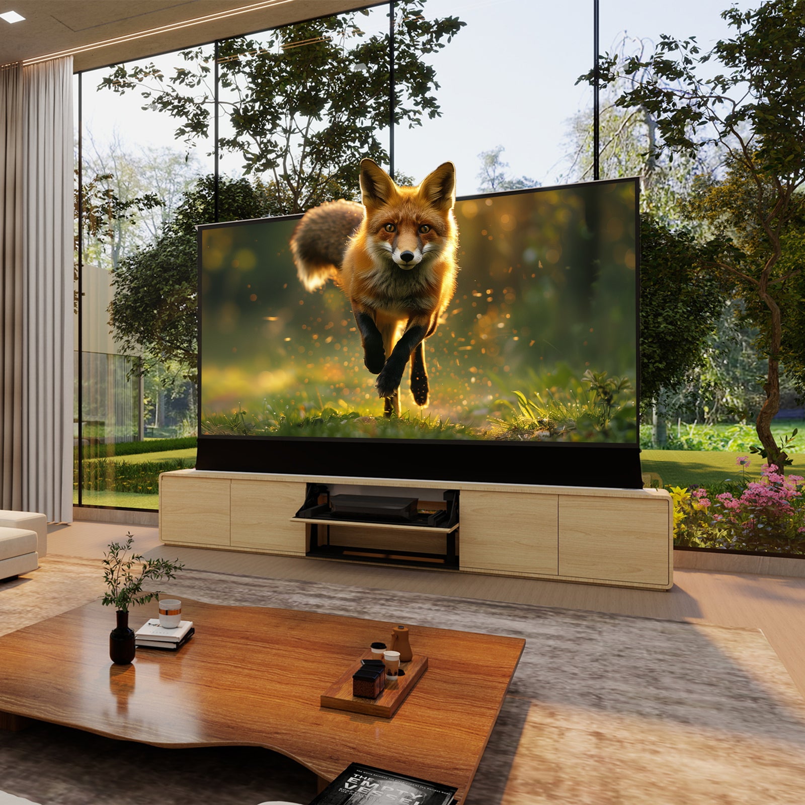 VIVIDSTORM Bundle-Projector&Screen&2025 New VIVIDSTORM Motorised Laser TV Cabinet Vienna