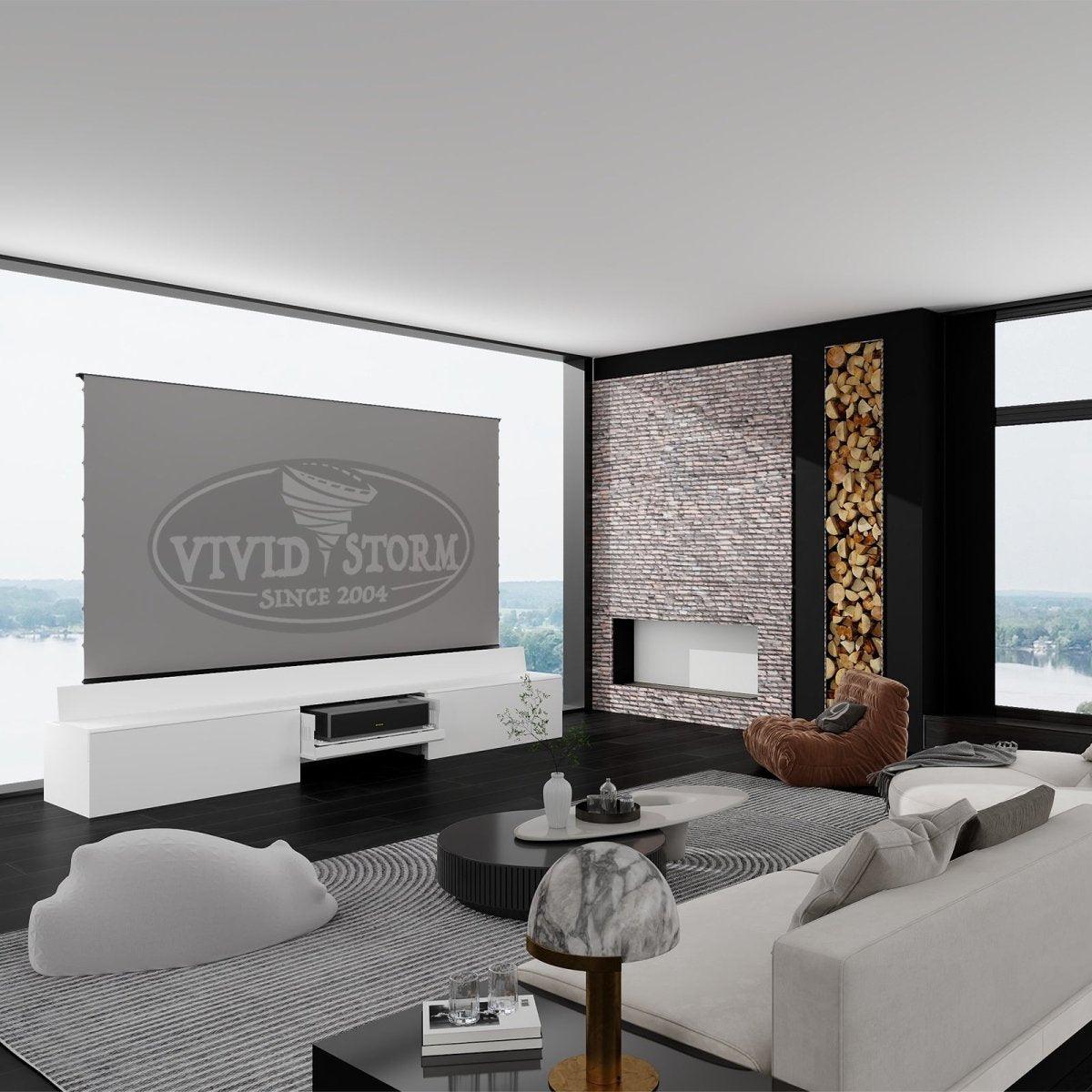 Newest VIVIDSTORM Bundle-Projector&Screen&Fully Concealed Motorised Laser TV Cabinet Paris - VIVIDSTORM