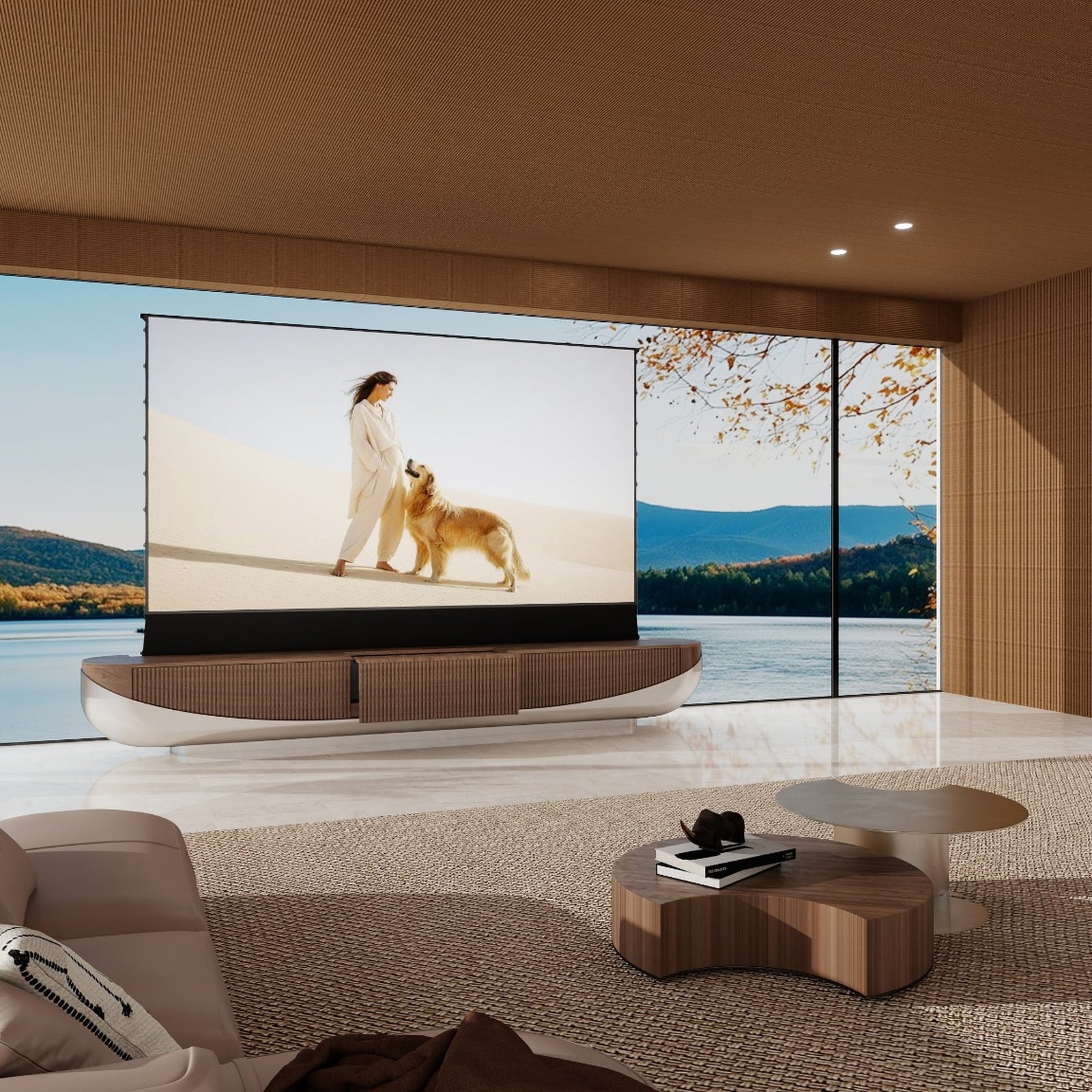 VIVIDSTORM New Motorized Laser TV Cabinet ELEVION Pre-order - Match for the XGIMI AURA 3 Series Projectors