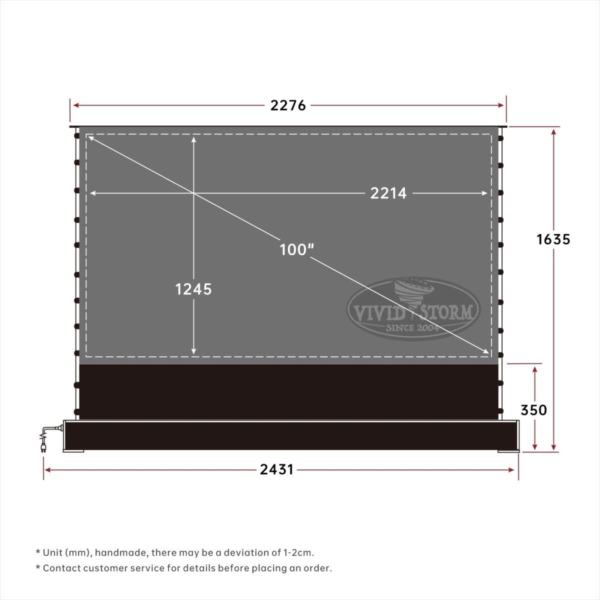 VIVIDSTORM S PRO Motorized Tension Floor Rising UST ALR Projector Screen - VIVIDSTORM