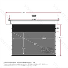 VIVIDSTORM PHANTOM Recessed In-Ceiling Motorized Tension UST ALR Projector screen - VIVIDSTORM