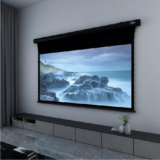 VIVIDSTORM Pearl White Cinema Plus Motorized Tension Floor Rising Projector screen - VIVIDSTORM