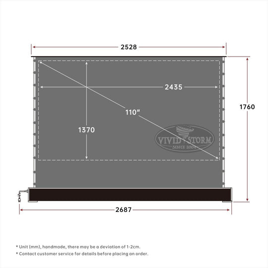 VIVIDSTORM S 3D ALR Motorized Tension Floor Rising 3D Obsidian Long Throw ALR(high gain) Projector screen - VIVIDSTORM