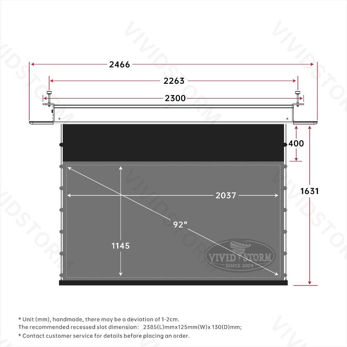 VIVIDSTORM PHANTOM Recessed In-Ceiling Motorized Tension UST ALR Projector screen - VIVIDSTORM