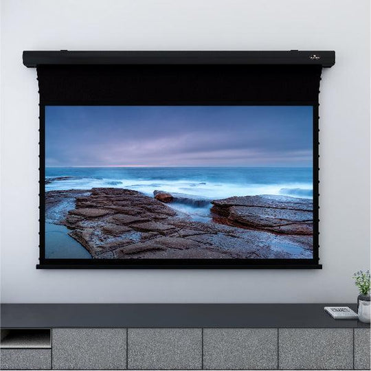 VIVIDSTORM Pearl White Cinema Plus Motorized Tension Floor Rising Projector screen - VIVIDSTORM