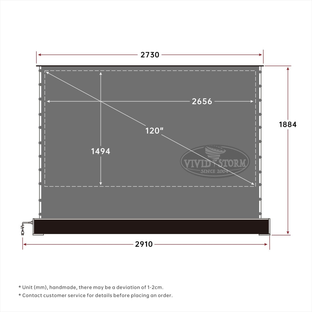 VIVIDSTORM S ALR Motorized Tension Floor Rising Obsidian Long Throw ALR Projector screen - VIVIDSTORM