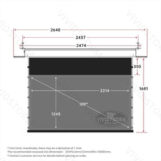 VIVIDSTORM PHANTOM Recessed In-Ceiling Motorized Tension UST ALR Projector screen - VIVIDSTORM