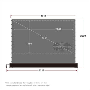 VIVIDSTORM S 3D ALR Motorized Tension Floor Rising 3D Obsidian Long Throw ALR(high gain) Projector screen - VIVIDSTORM
