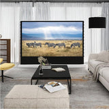 S Electric Tension Floor Screen with White Cinema P(Sound Perforated Acoustic Transparent)material 【Recommended For Normal/Standard/Long Throw Projector Use】 - VIVIDSTORM